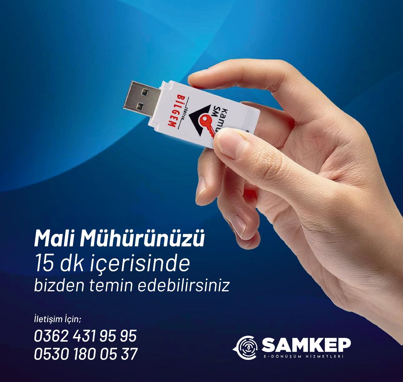 15 Dakika İçerisinde MALİ MÜHÜRÜNÜZÜ SAMKEP den Teslim Alabilirsiniz. 